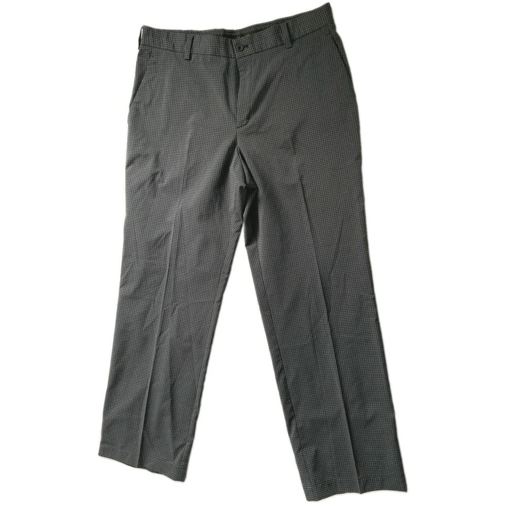 Nike Golf Dri-FIT Pants Men 34x30 Gry Micro Check Stretch Performance Golf Chino